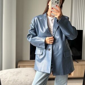 Blue Faux Blazer